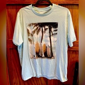 Soft beach surf palm tree tee shirt